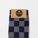 SCACCHI CALZA LUNGA GRIGIO-BLU