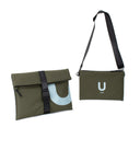 KIT BUSINESS / POCHETTE LARGE + POCHETTE medium + TRACOLLA/ green