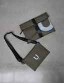 KIT BUSINESS / POCHETTE LARGE + POCHETTE medium + TRACOLLA/ green