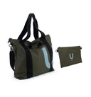 KIT weekend / TOTE bag travel + POCHETTE medium / green