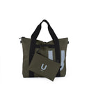 KIT weekend / TOTE bag travel + POCHETTE medium / green