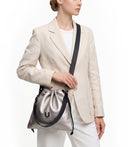 SOFT BAG MINI /  borsa con coulisse / silver